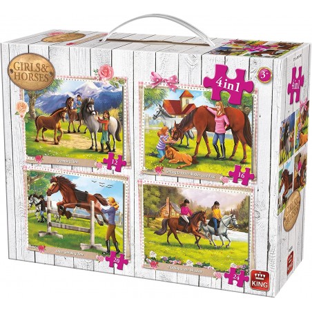 PUZZLE 4 en 1 CHEVAUX