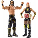 WWE Coffret 2 figurines articulées Becky Lynch & Seth Rollins en tenue de combat