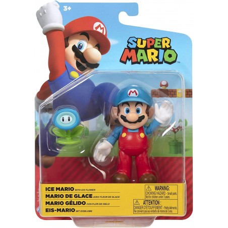 Nintendo - Jakks Super Mario - Figurine EIS-Mario avec Fleur de Glace - 10 cm