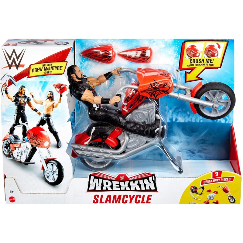 WWE Wreeking Véhicule Slam Cycle, moto avec action roue arrière