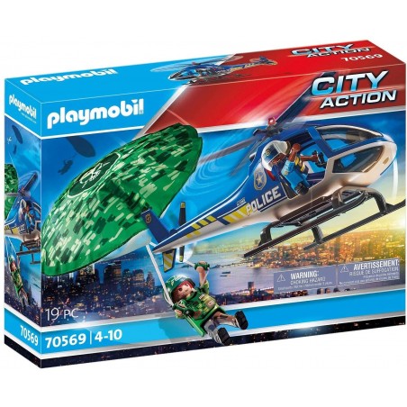 PLAYMOBIL Hélicoptère police parachutiste 70569