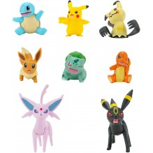 Pokemon Figurines de Combat 8 Pièces - Charmander, Bulbasaur Squirtle, Mimikyu, Pikachu, Eevee, Umbreon, Espeon - 2