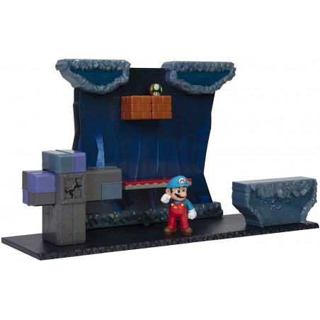 SUPER MARIO- Ensemble de Jeu avec Figurine Mario de la Glace et 5 pièces interactives Underground