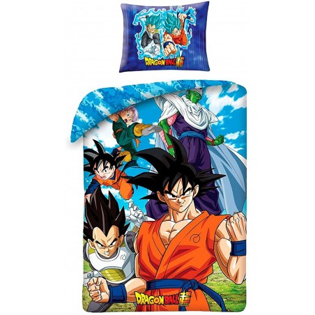 Parure de lit Dragonball 100% Coton - Housse de Couette Réversible 140x200 cm + Taie d'oreiller