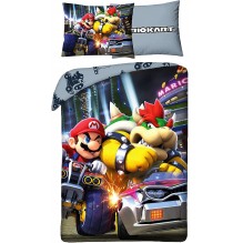Housse de couette Mario kart Mario et Bowser