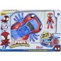 Marvel Spidey and His Amazing Friends - Figurine Spidey de 10 cm avec véhicule Arachno -bolide convertible 2 en 2