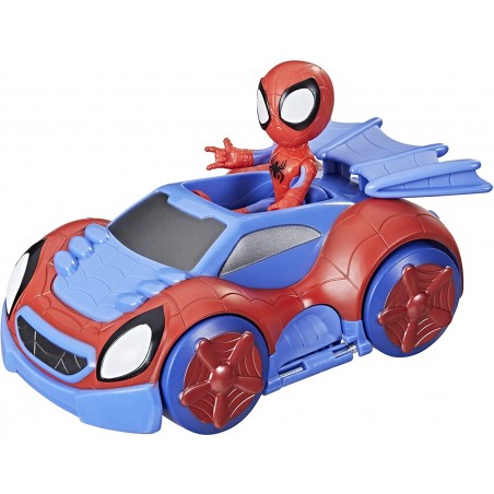 Marvel Spidey and His Amazing Friends - Figurine Spidey de 10 cm avec véhicule Arachno -bolide convertible 2 en 2