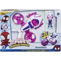 SPIDEY AND HIS AMAZING FRIENDS Marvel, Figurine Ghost-Spider de 10 cm avec Moto-coptère Convertible