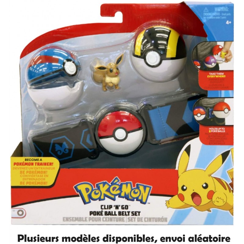 Bandai - Pokémon - 1 ceinture Clip 'N' Go + 2 Poké Ball et 1 figurine 5 cm Pokémon