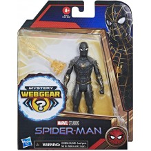 Figurine Spider-Man noir et or de 15 cm avec 1 armure Mystery Web Gear