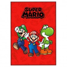 Plaid polaire Mario Bros rouge