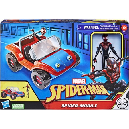 Spiderman véhicule et Figurine Miles Morales de 15 cm