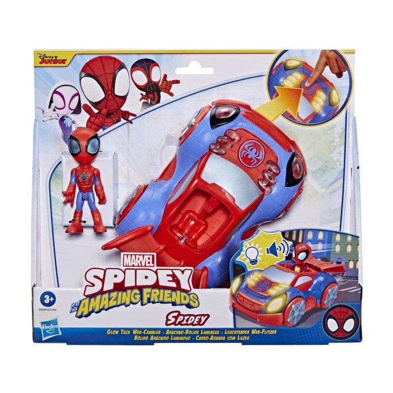 SPIDEY ARACHNO BOLIDE LUMINEUX + FIGURINE SPIDERMAN