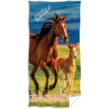 Serviette de bain cheval et poulain