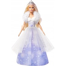 Barbie Dreamtopia poupée princesse Flocons avec robe qui se déploie et cheveux blonds à mèche rose