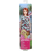Barbie Chic poupée rousse avec robe bleue à motifs cœurs