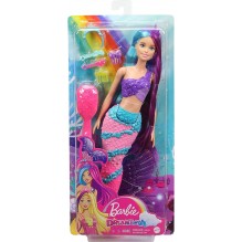 Barbie poupée Sirène Cheveux Longs Fantastiques bicolores avec brosse