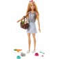 Barbie Famille coffret poupée et ses animaux, avec figurines chiot, lapin