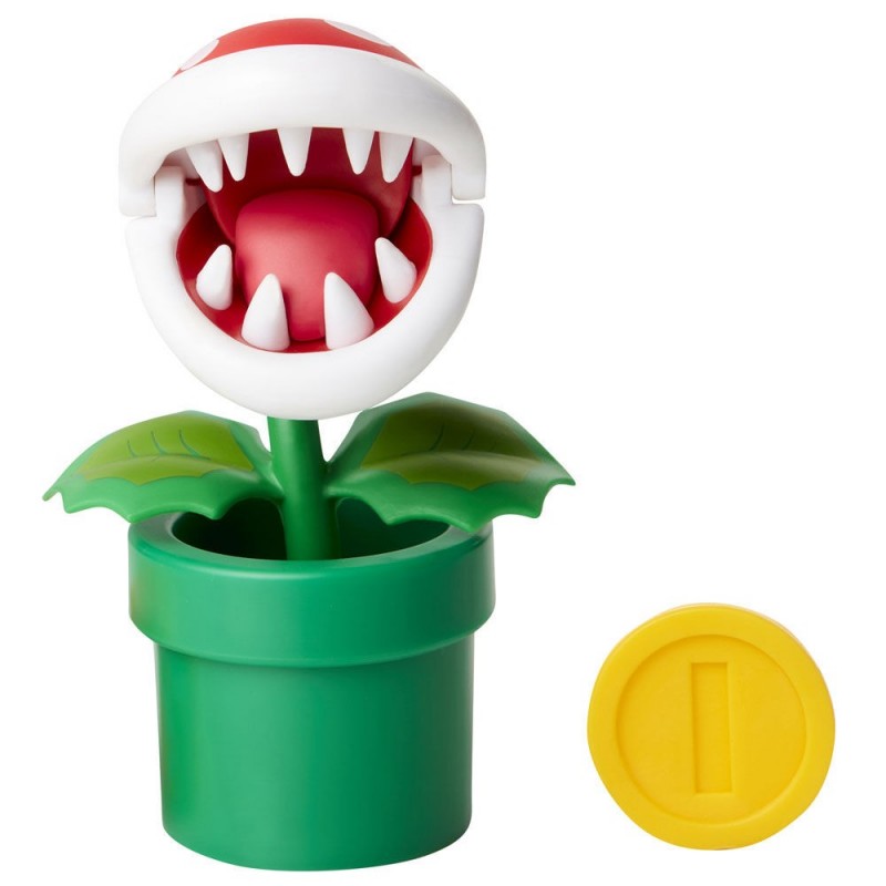 Figurine super Mario plante Piranha avec pièce