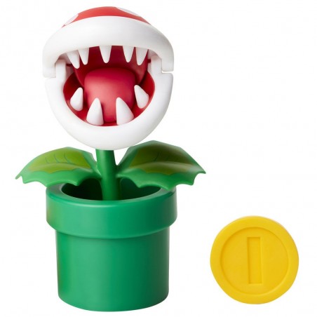 Figurine super Mario plante Piranha avec pièce