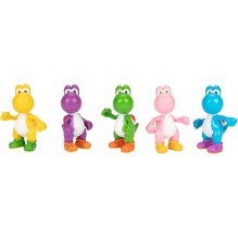 Coffret 5 Figurines super Mario, Yoshi vert,jaune,bleu,rose et violet