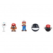 Coffret 5 Figurines super Mario odyssey, goomba,mario,bullet