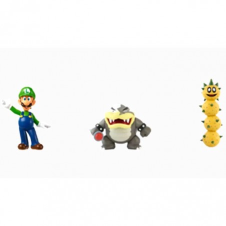 Coffret 3 figurines super Mario,Luigi et Morton avec Pokey