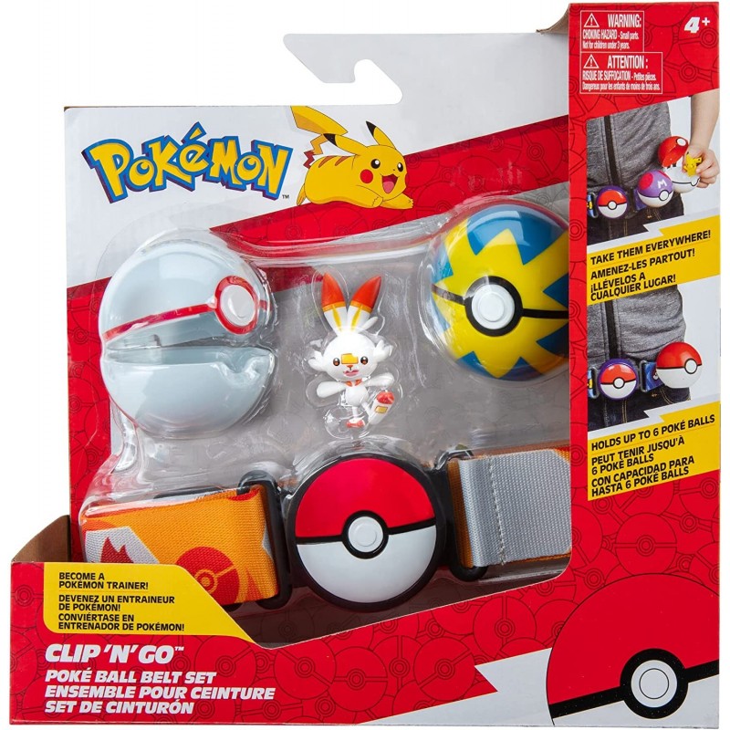 Pokemon Clip 'N' Go Poké Ball Belt set Scorbunny