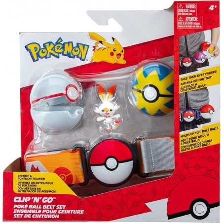 Pokemon Clip 'N' Go Poké Ball Belt set Scorbunny