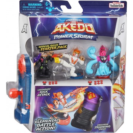 Akedo Légendes Powerstorm Coffret de démarrage : Attaque Coup de Pied légendaire 3 Figurines Miniatures de Combattants