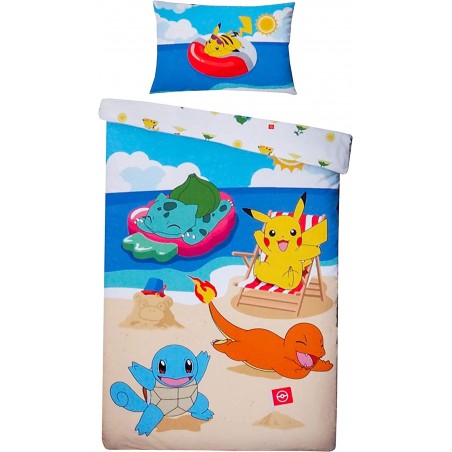 Housse de couette Pokemon à la plage réversible