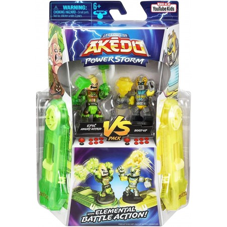 Akedo- Légendes Powerstorm Coffret Duel 2 Figurines Miniatures 2 manettes de Combat  Split Strike