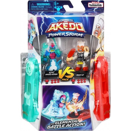 Akedo- Légendes Powerstorm Coffret Duel 2 Figurines Miniatures 2 manettes de Combat  Split Strike