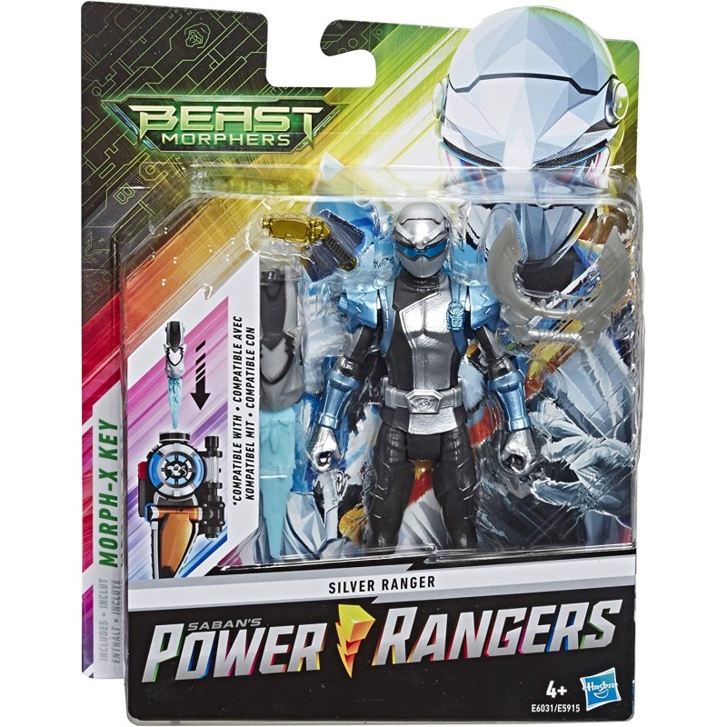 Hasbro Rangers Beast Morphers Silver Ranger Figurine d'action