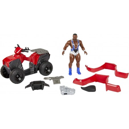 WWE, Coffret Dérapage Véhicule Tout-Terrain Wrekkin et 1 figurine articulée de catch Big E