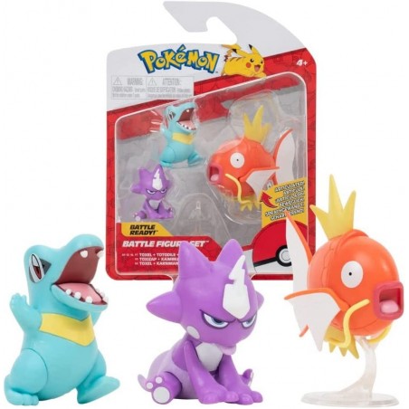 Pokemon coffret de 3 Figurines battle toxizap,kaminus et magicarpe