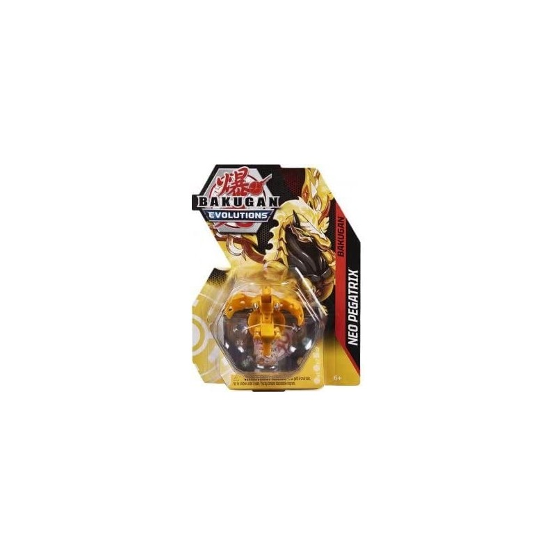 Coffret pour Bakugan - Pack Neo pegatrix : Boule Jaune Figurine - Set Evolutions Serie 4 + 1 Carte Tigre