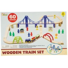 Circuit de train en bois 60 piéces