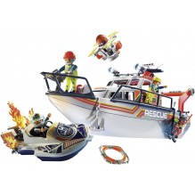 Hélicoptère des sauveteurs et bateau PLAYMOBIL : la boîte à Prix