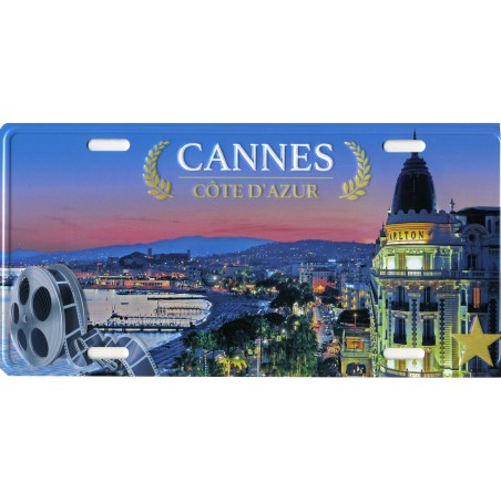 Plaque de rue Cannes la nuit