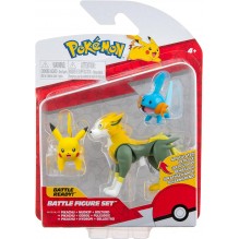 Pokemon Pack de 3 Figurines Mudkip, Pikachu et Boltund 7,6 cm