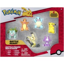Bandai - Pokémon - Pack de 6 figurines - Vague 3 - Pikachu, Carapuce, Salamèche, Bulbizare, Mimiqui,Toxizap