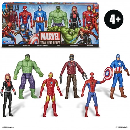 Coffret Marvel Titan Hero, Spider-Man, Captain America, Hulk, Black Widow & Iron Man