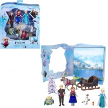 La Reine des Neiges Coffret, avec 6 mini-poupées, figurines et accessoires