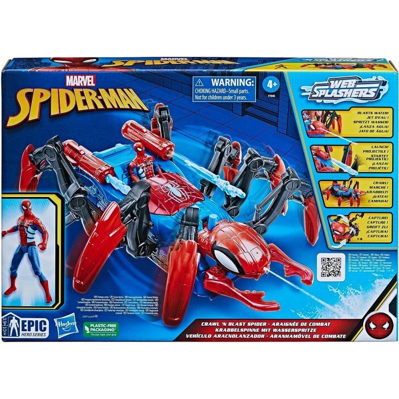 Spiderman Marvel Véhicule Araignée de Combat, Lance de l'eau et des  projectiles