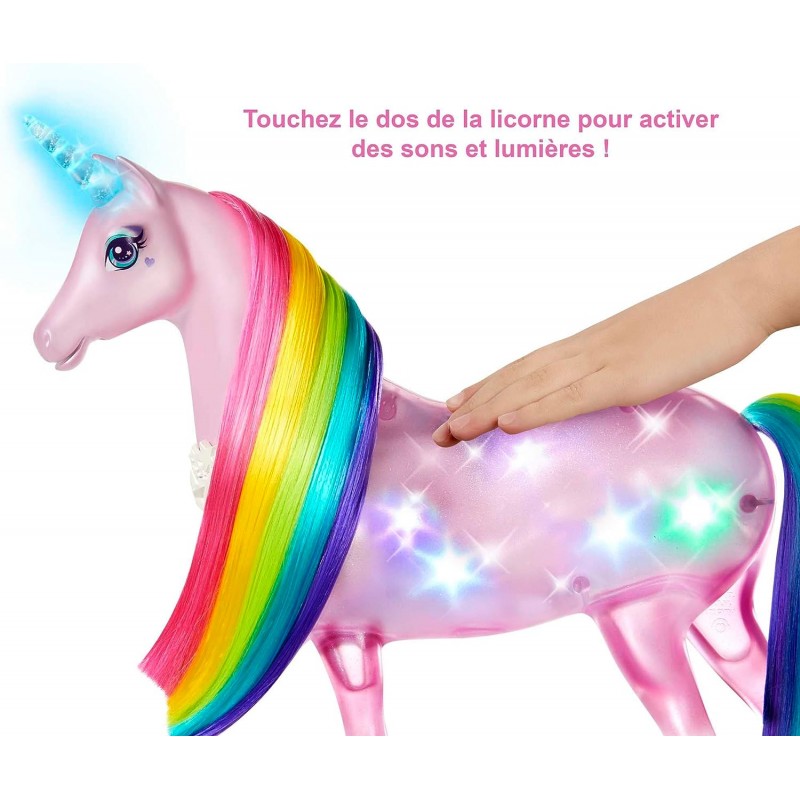 Coussin Forme Barbie Licorne - Rose