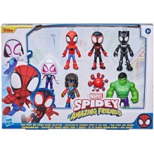 Marvel Spidey and His Amazing Friends, Multipack de Figurines Identité  secrète avec Masques Rabattable, dès 3 Ans