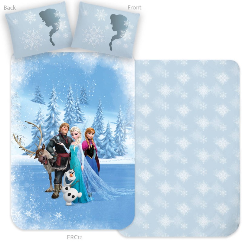 Housse de couette la reine des neiges Elsa,Anna,Olaf,réversible