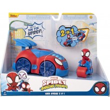 Spidey et ses incroyables Amis Véhicule Web Strike 2 en 1 de Lance Spidey sur Son Cycle Web