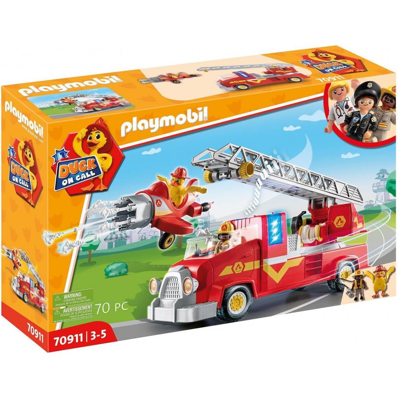 Playmobil 70911 Duck on Call - Camion de Pompier- Duck on Call- Duck on Call- l'incroyable équipe playmoville